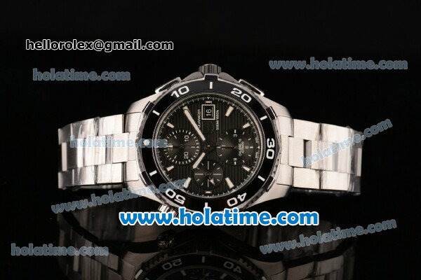 Tag Heuer Aquaracer 500M Chrono Calibre 16 Swiss Valjoux 7750-SHG Automatic Stainless Steel Case with Black Dial and White Stick Markers (Z) - Click Image to Close